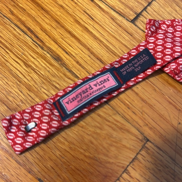 Vineyard Vines Bow tie, boys, red, football pattern - Picture 5 of 6